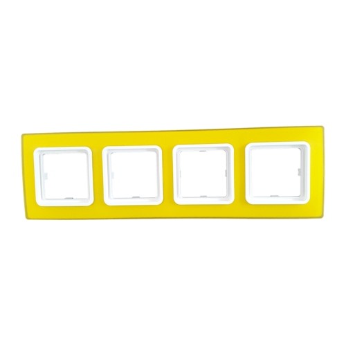 Rama Barva pentru 4 aparate, lemon, Hager cod 29000406